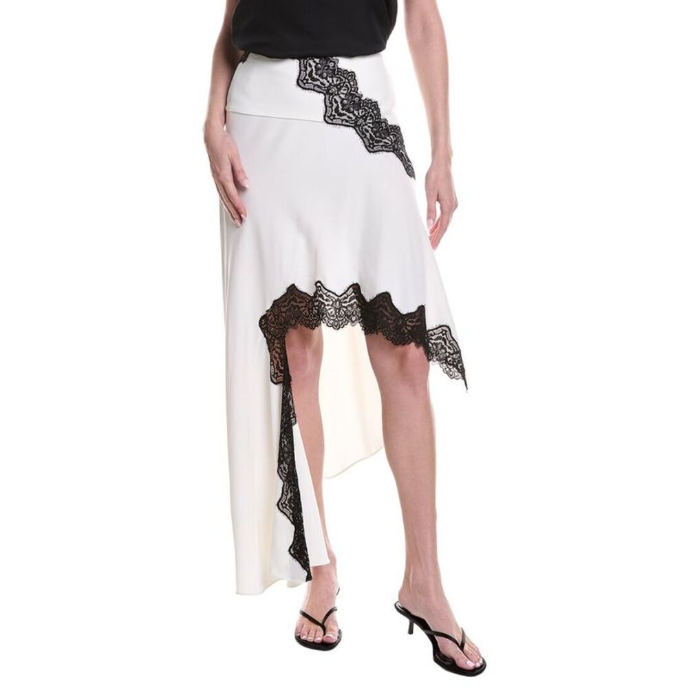 Christopher Esber Womens  Verner Lace Asymmetric Skirt, White